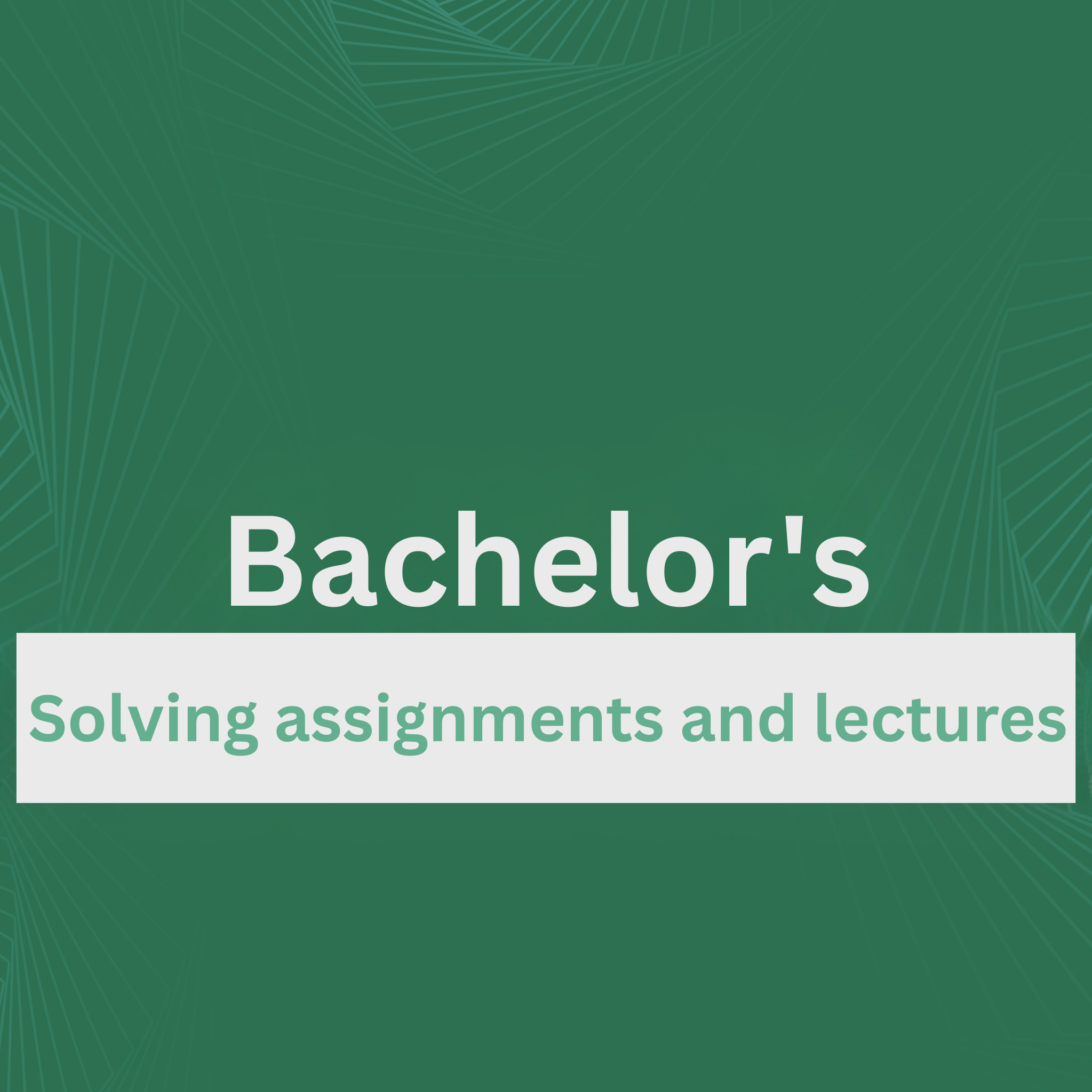Bachelor’s Homework and Lectures Solution